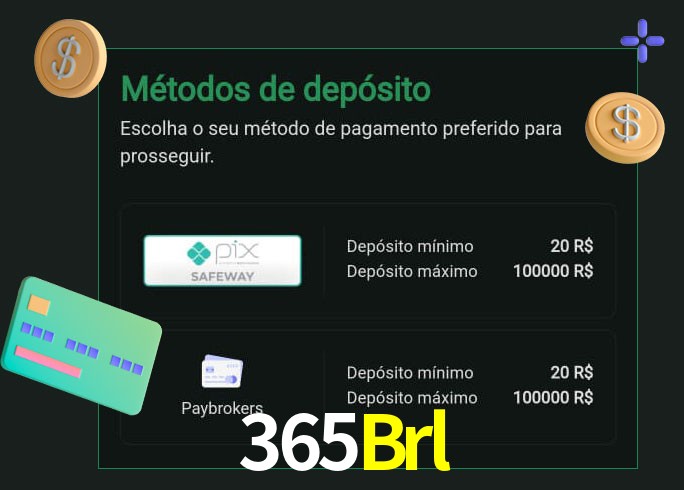 O cassino 365Brl oferece uma grande variedade de métodos de pagamento